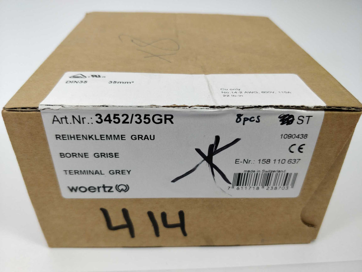 Woertz 3452/35GR Terminal 35mm² 8pcs