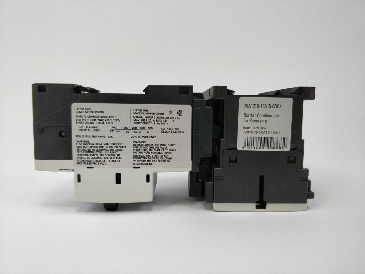 Siemens 3RA1210-1FA15-0BB4 Load feeder 5A 400V