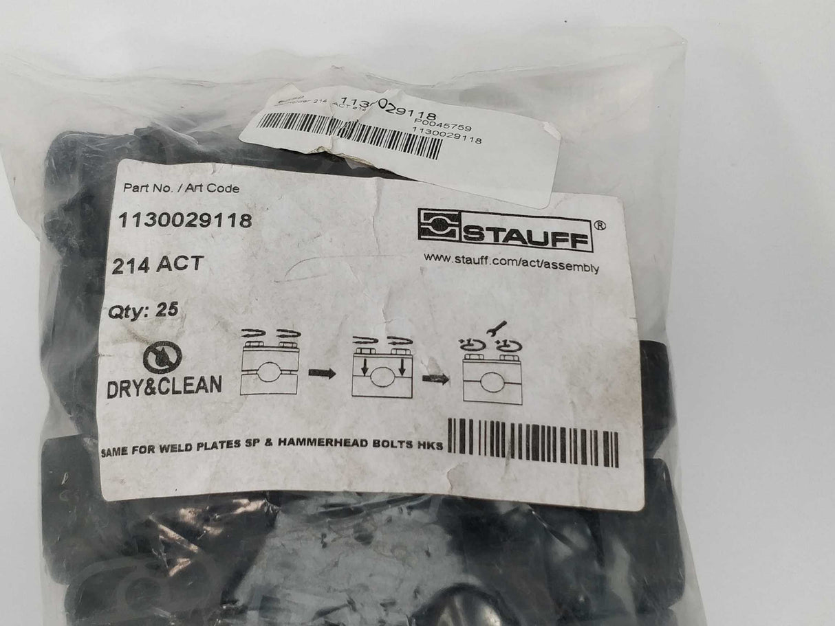 Stauff 1130029118 214-ACT clamp body size 2 25pcs