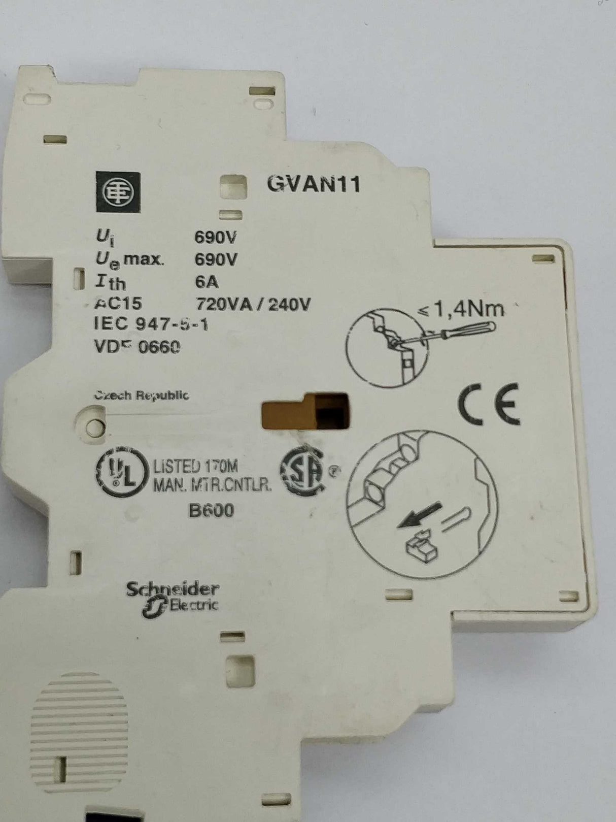 Schneider Electric GVAN11 Auxiliary switch block