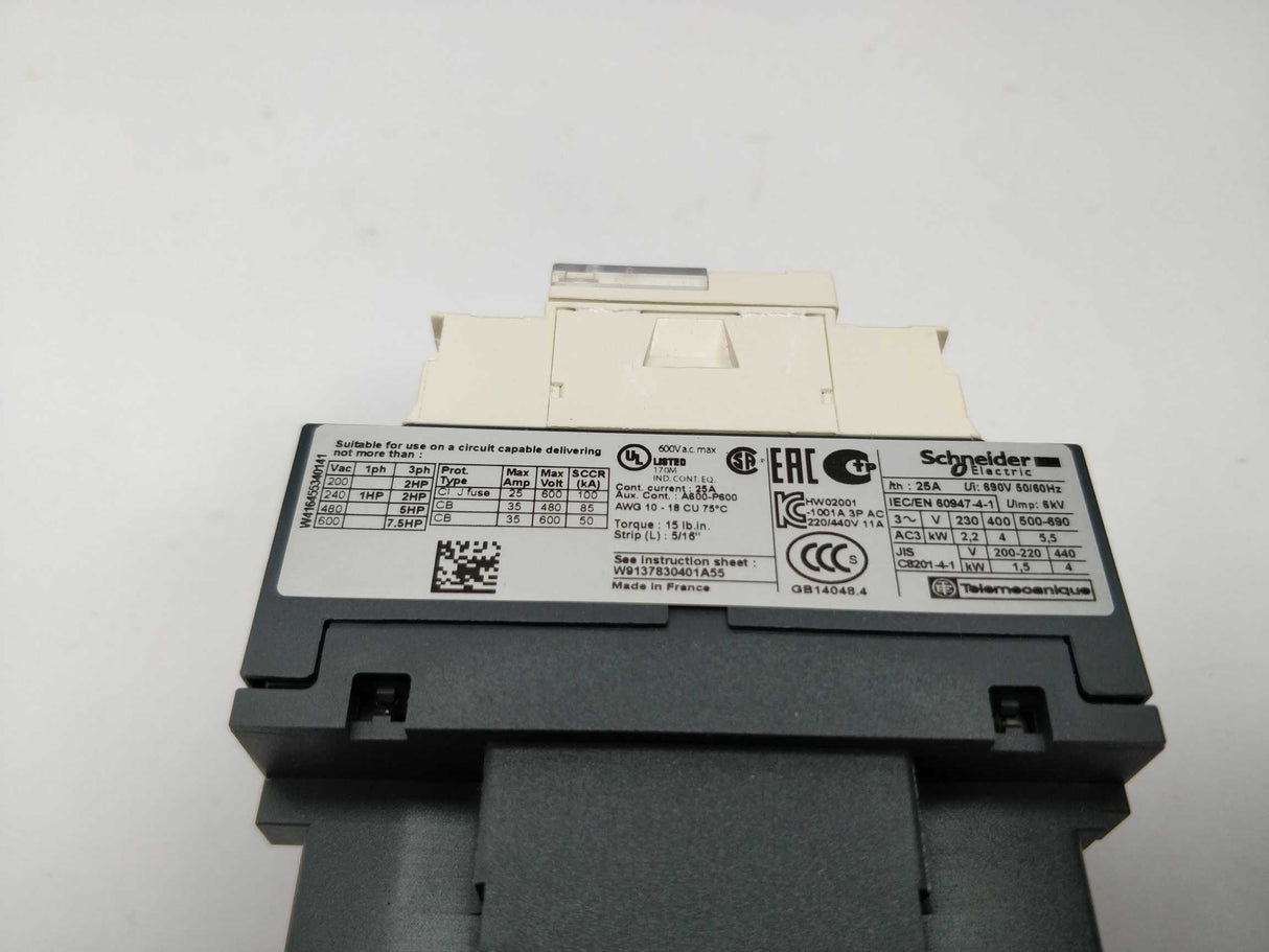 Schneider Electric LC1D09B7 TeSys D contactor