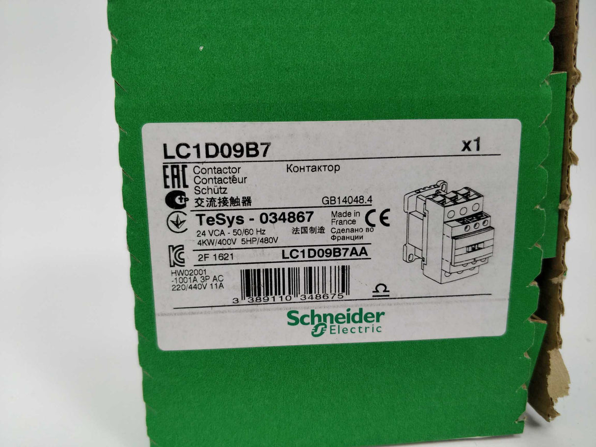 Schneider Electric LC1D09B7 TeSys D contactor