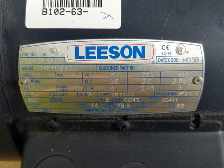 Leeson C145T14FK3A 1.5HP 1.1KW