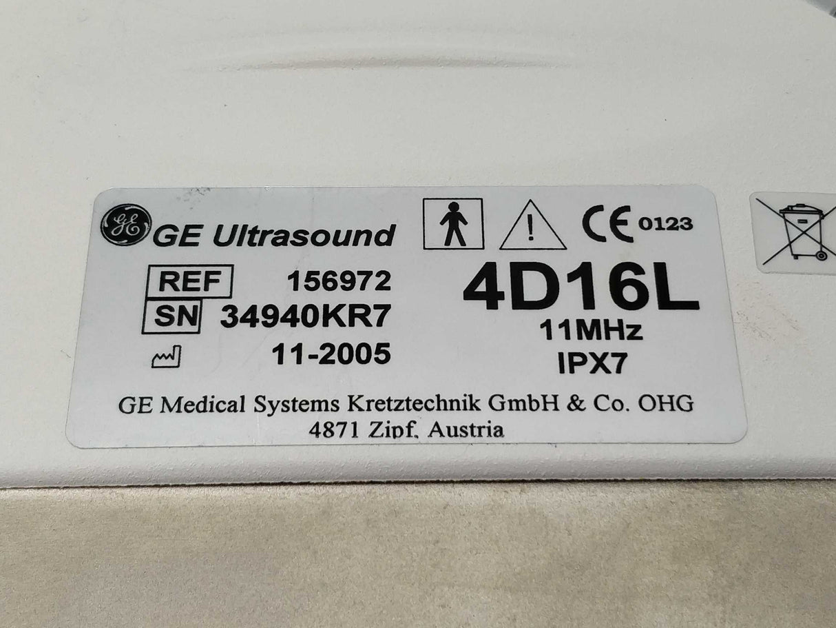 GE Ultrasound 4D16L Linear Array Ultrasound Probe 4.5-16MHz