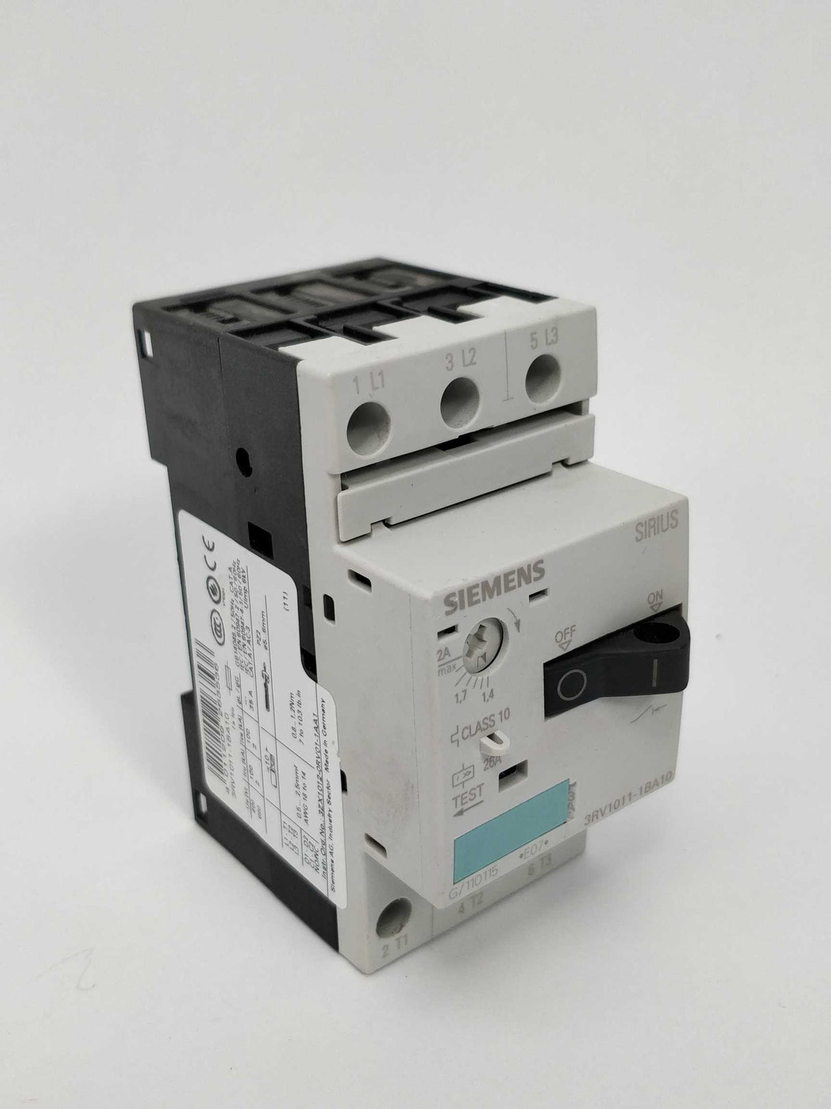 Siemens 3RV1011-1BA10 motor protection,