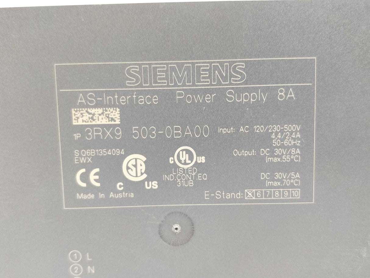 Siemens 3RX9 503-0BA00 AS-Interface power supply 8A E:05