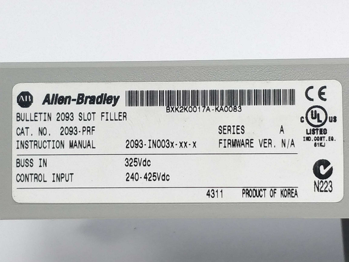 AB 2093-PRF BULLETIN 2093 Slot Filler Ser. A
