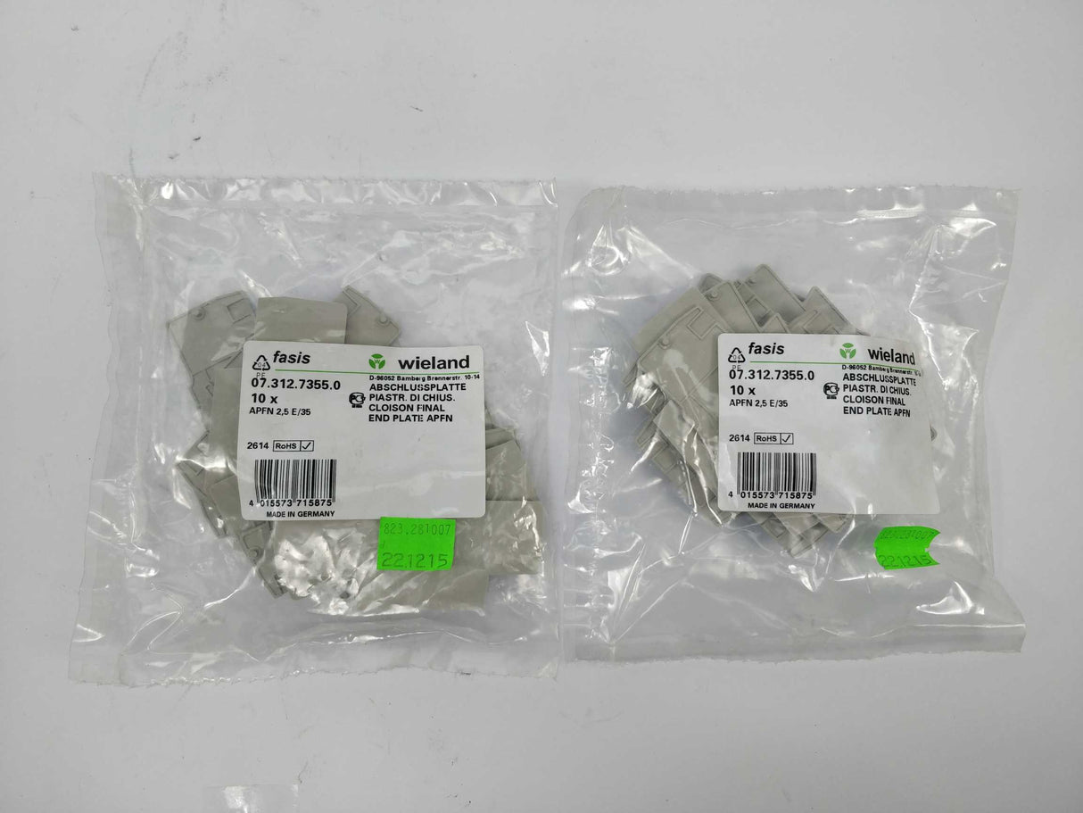 Wieland 07.312.7355.0 End plate APFN 2,5 E/35 20 Pcs.