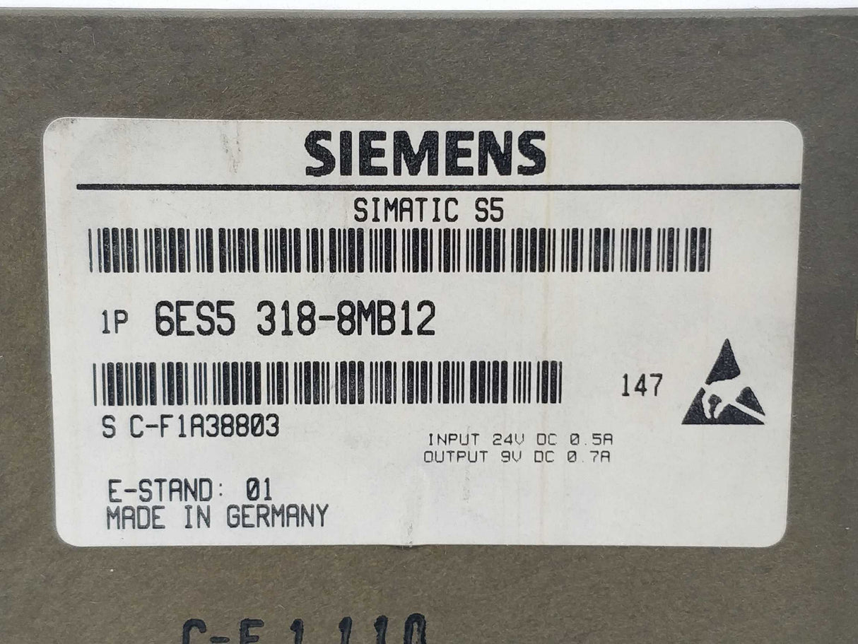 Siemens 6ES5318-8MB12 SIMATIC S5 Interface 24VDC 0.5A