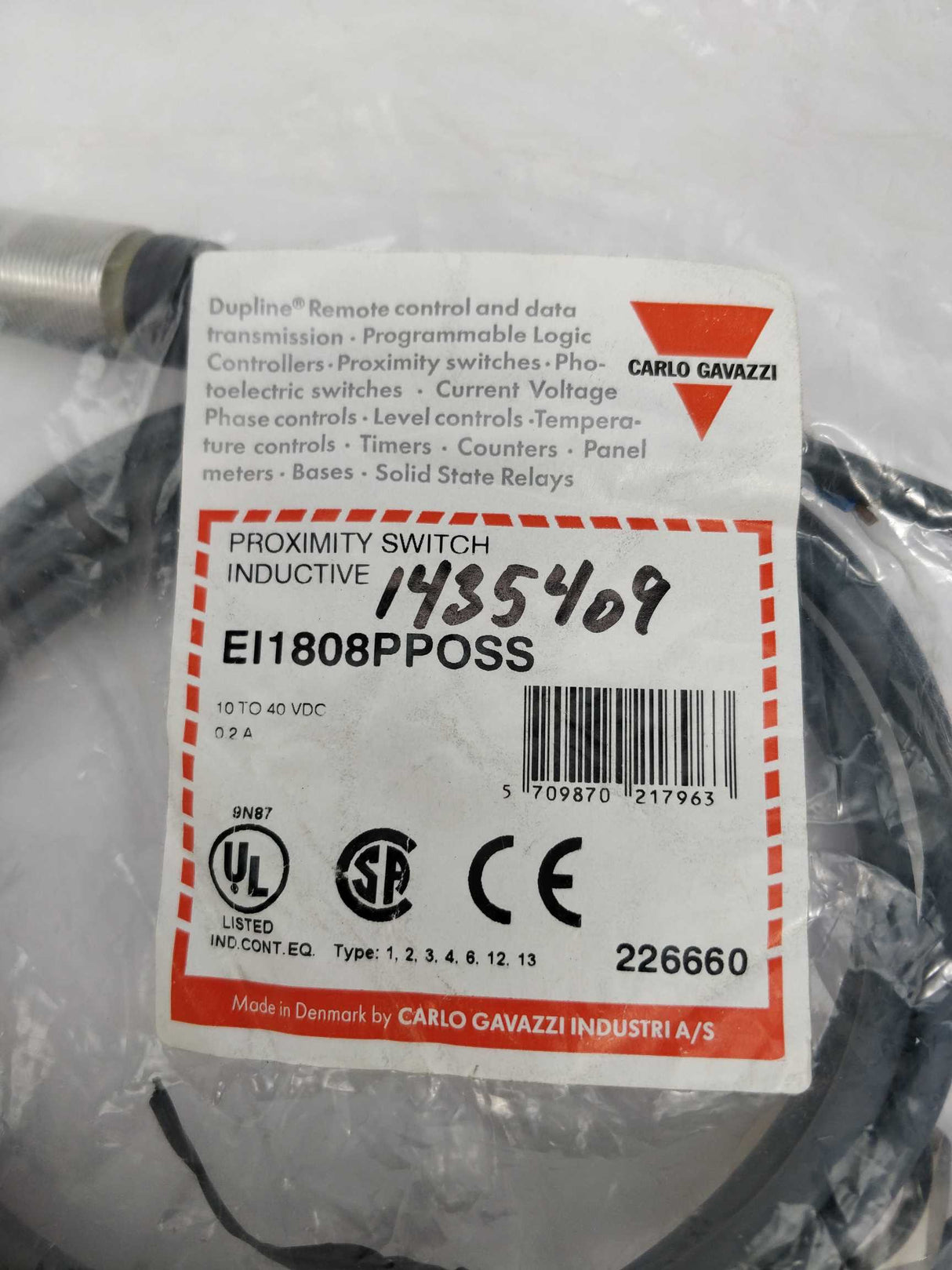 Carlo Gavazzi EL1808PPOSS Proximity switch inductive
