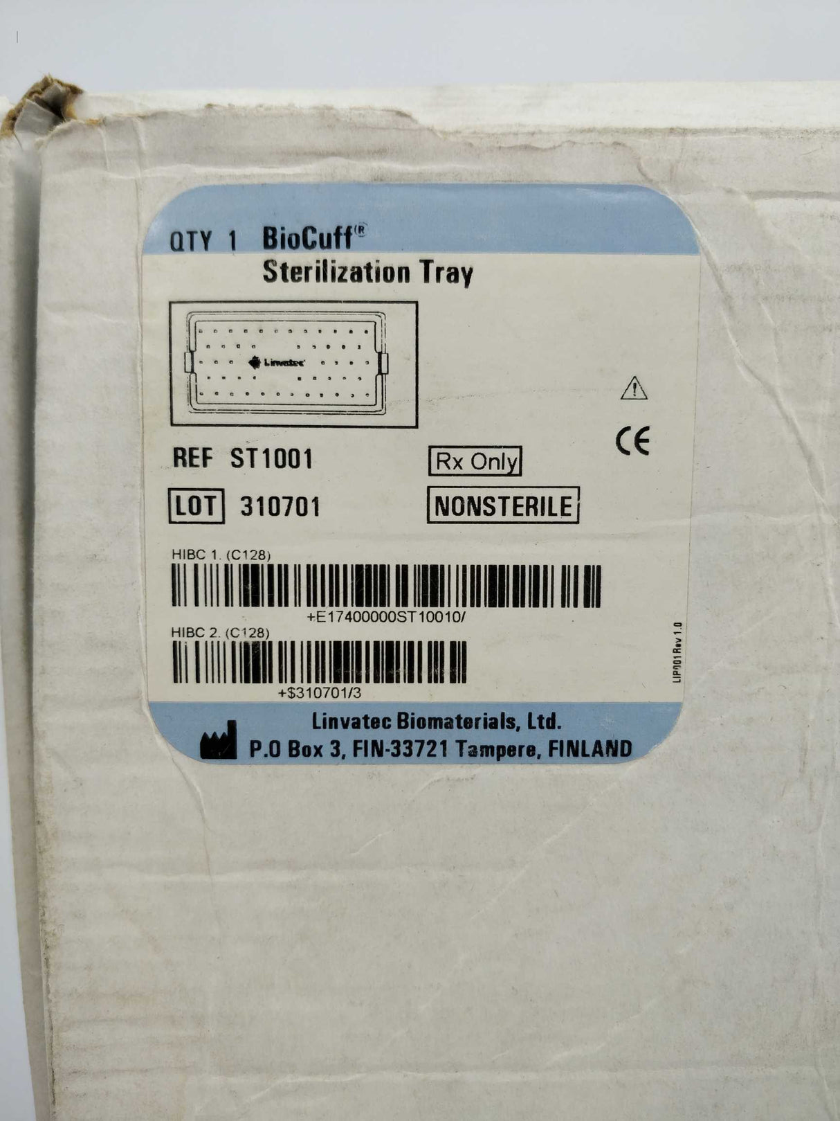 Bionx ST 1001 BioCuff Sterilization tray