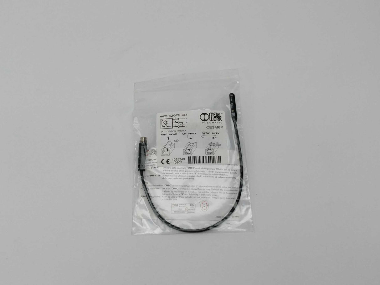 METAL WORK PNEUMATIC W0952029394 CE3M8P 1025349 DC 10-30V la<100mA