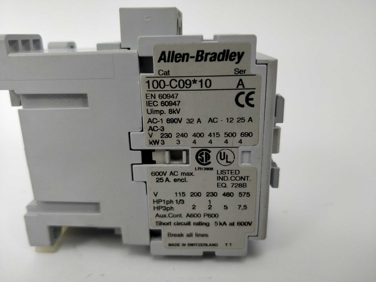 AB 100-C09*10 Aux. Contactor Ser. A 24 V 50/60 Hz