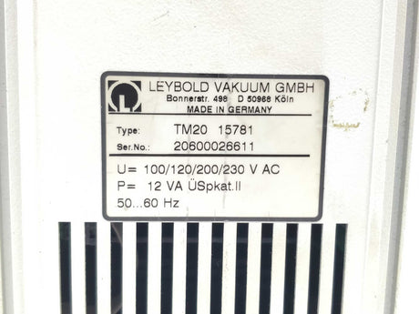 Leybold Vakuum TM20-15781 Thermovac TM20 15781, 100/120/200/230 VAC 50/60 Hz