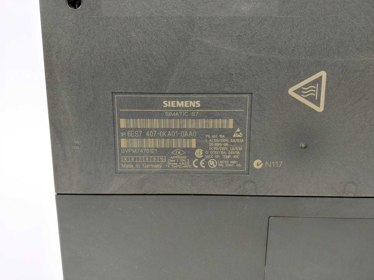 Siemens 6ES7407-0KA01-0AA0 Power supply PS 407 10A E05