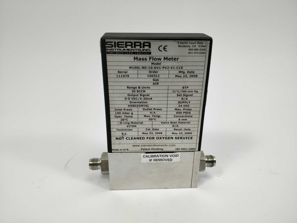 Sierra M100L-RD-10-OV1-PV2-V1-C10 Mass Flow Meter