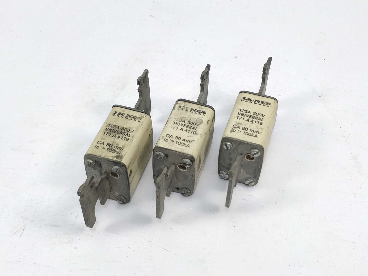 LK/Bussmann 171A4119 Fuse 125A 500V universal CA 80mm 100kA 3Pcs.