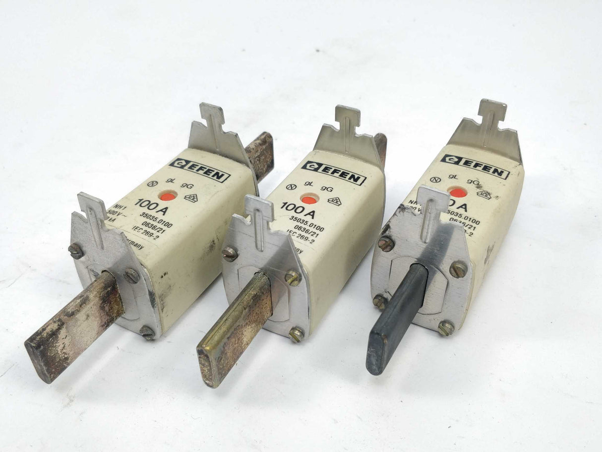 Efen 350350100  Fuse 100A 500V gL NH1 120kA 3Pcs.