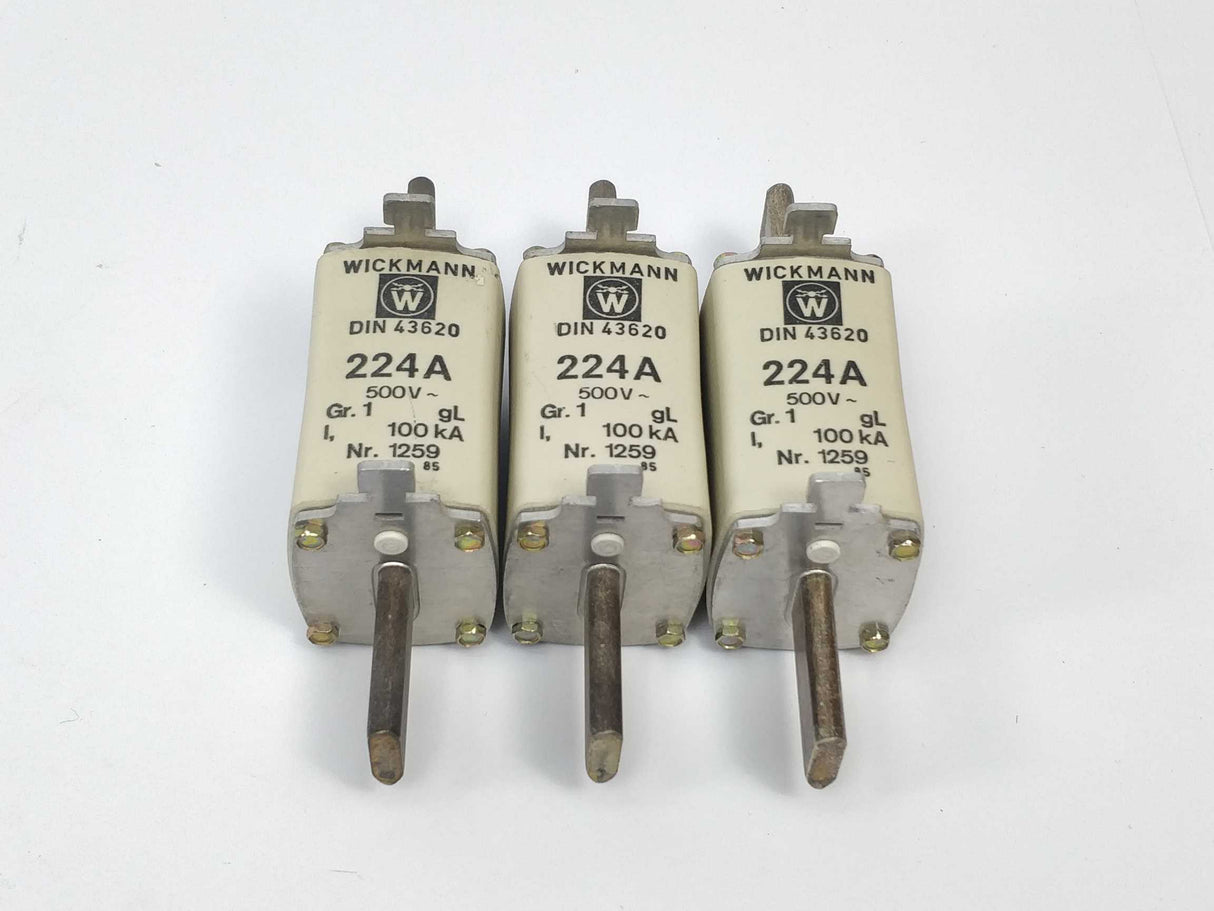 WICKMANN  Fuse 224A 500V gL Gr.1 100kA 3 Pcs.