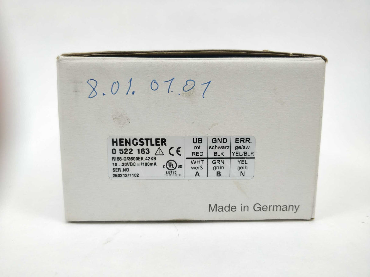 HENGSTLER 0 522 163 / 0522163 10-30VDC 100mA encoder RI58-0/3600EK