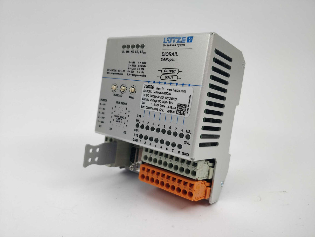 Luetze 746706 Diorail CANopen 8/8DIO Power supply