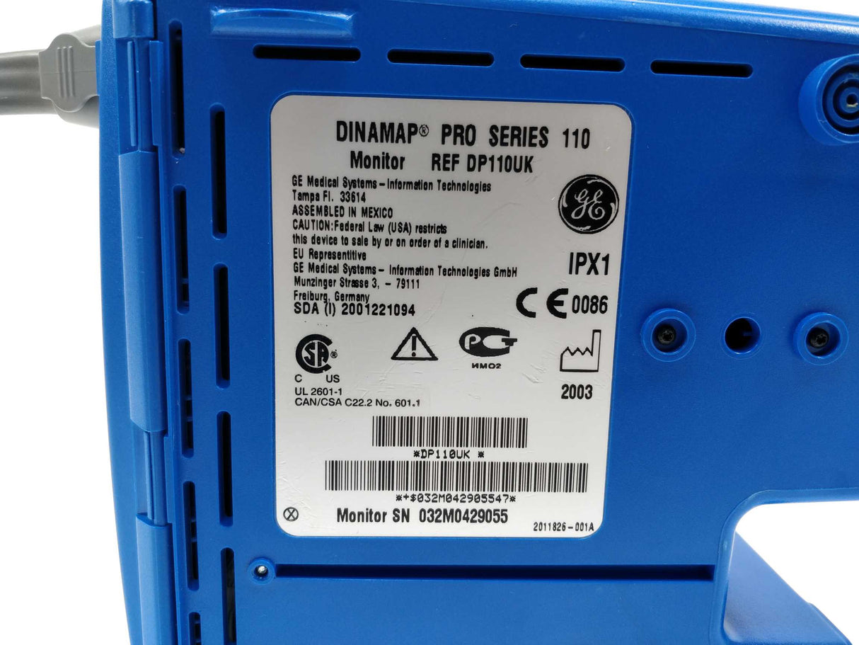 GE Medical Systems 2001221094 Dinamap Pro Series 110 BP Monitor