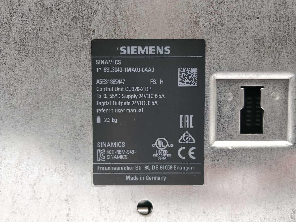 Siemens 6SL3040-1MA00-0AA0 SINAMICS Control unit CU320-2 DP