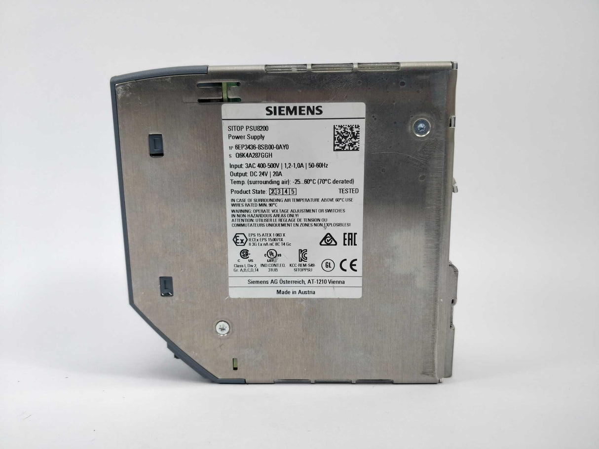 Siemens 6EP3436-8SB00-0AY0 SITOP PSU8200 24V 20A Power supply