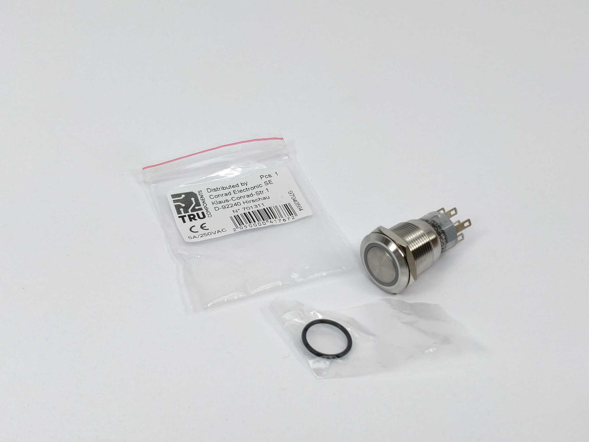 TRU Components 701311 LAS1-AGQ-22E Tamper-proof pushbutton 5A/250V