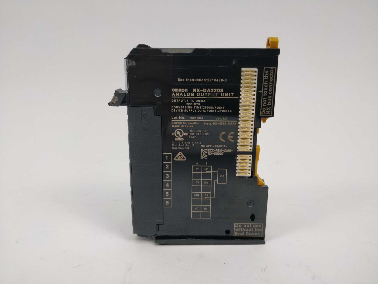 OMRON NX-DA2203 Analog Output Unit Ver.1.0