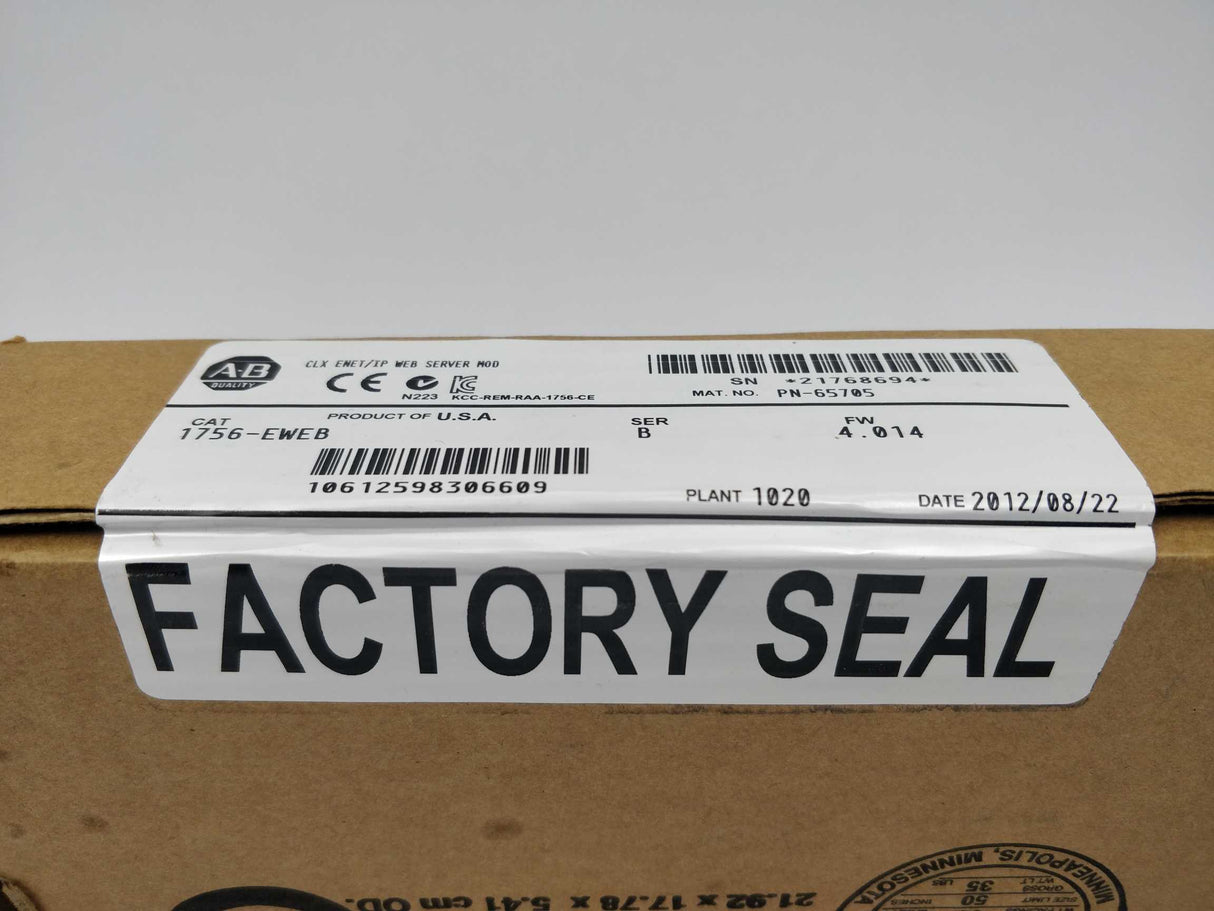 AB 1756-EWEB Controllogix Ethernet/IP Web Server Module Ser.B FW:4.014