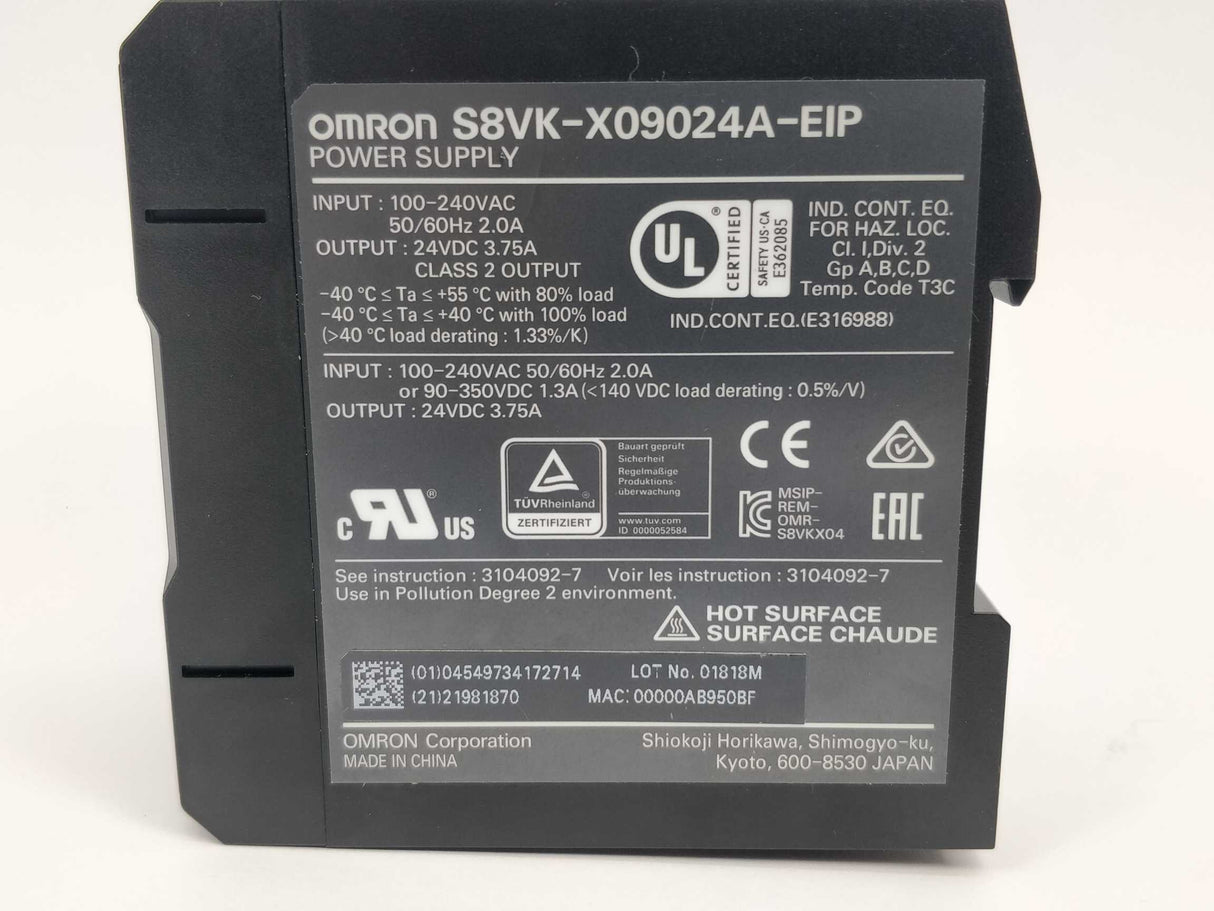 OMRON S8VK-X09024A-EIP Power supply