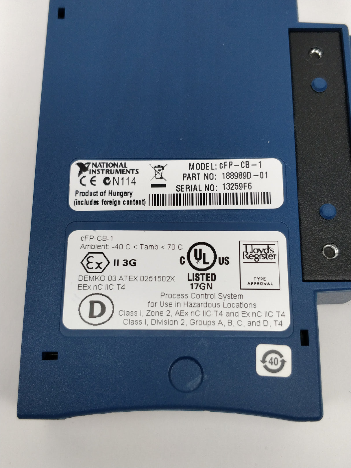 National Instruments 188989D-01 cFP-CB-1 Connector block