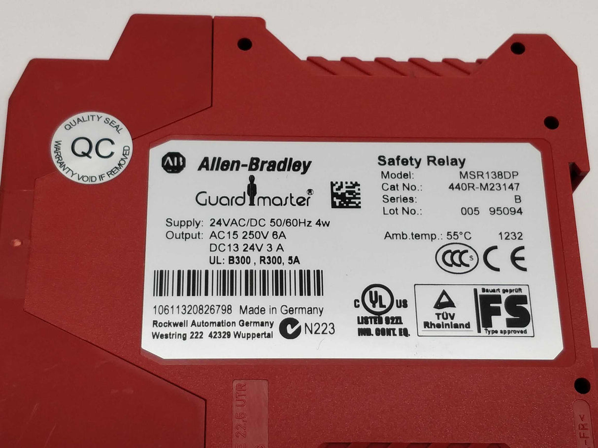 AB 440R-M23147 MSR138DP Safety Relay Ser. B