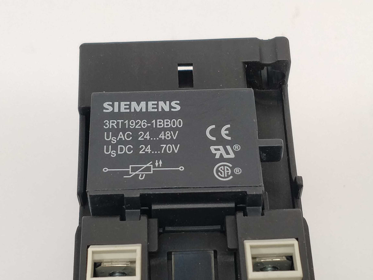 Siemens 3RT1025-1BB40 Power contactor with 3RT1926-1BB0 24-48V AC/DC coil