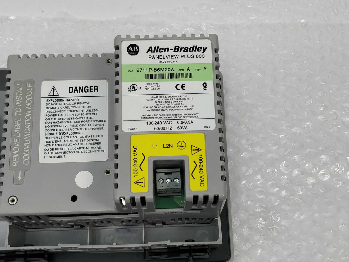 AB 2711P-B6M20A Ser. A Rev. A Panel View Plus 600