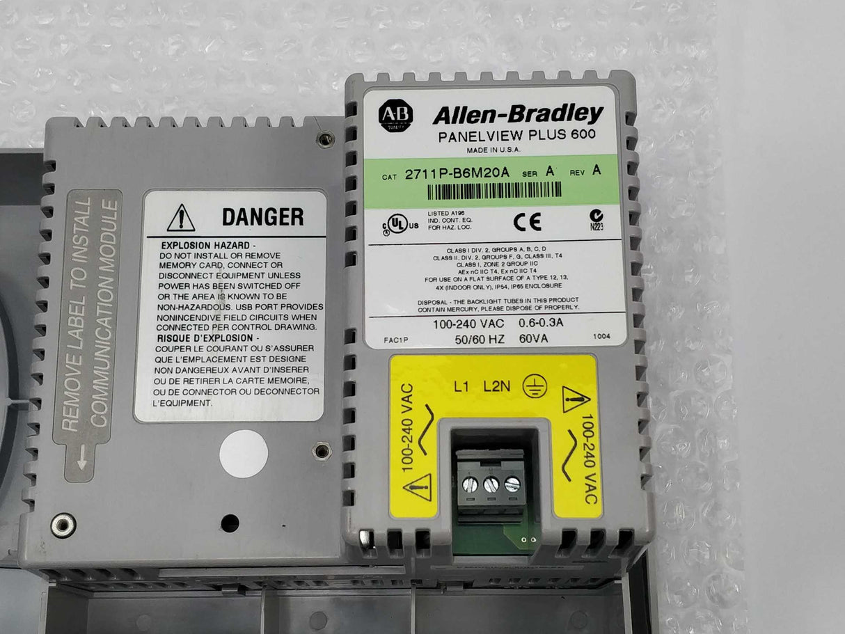 AB 2711P-B6M20A Ser. A Rev. A Panel View Plus 600