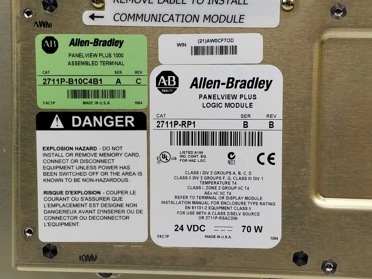 AB 2711P-RP1 Ser.B, Rev.B Panel View Plus 2711P-B10C4B1