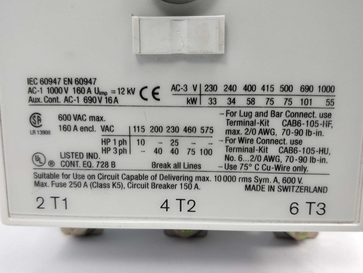 AB CAB6-105 Contactor with CAB6-P