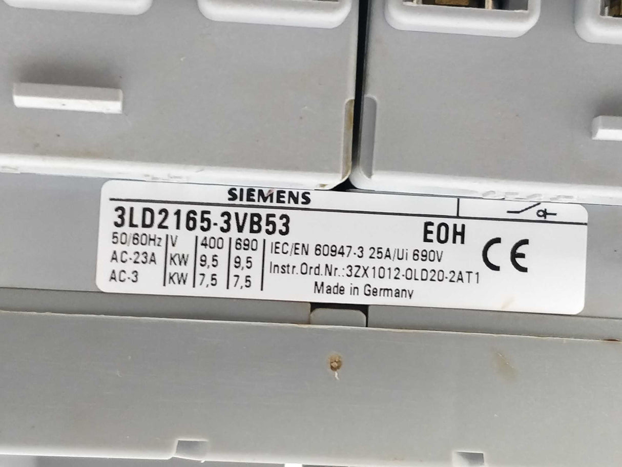 Siemens 3LD2165-3VB53 SENTRON, Switch disconnector 3LD