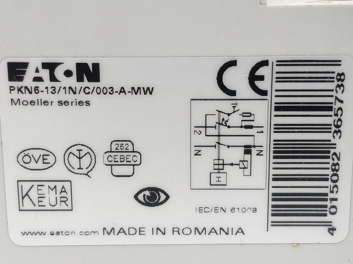 Eaton 236573 PKN6-13/1N/C/003-A-MW RCBO Combined RCD/MCB Device