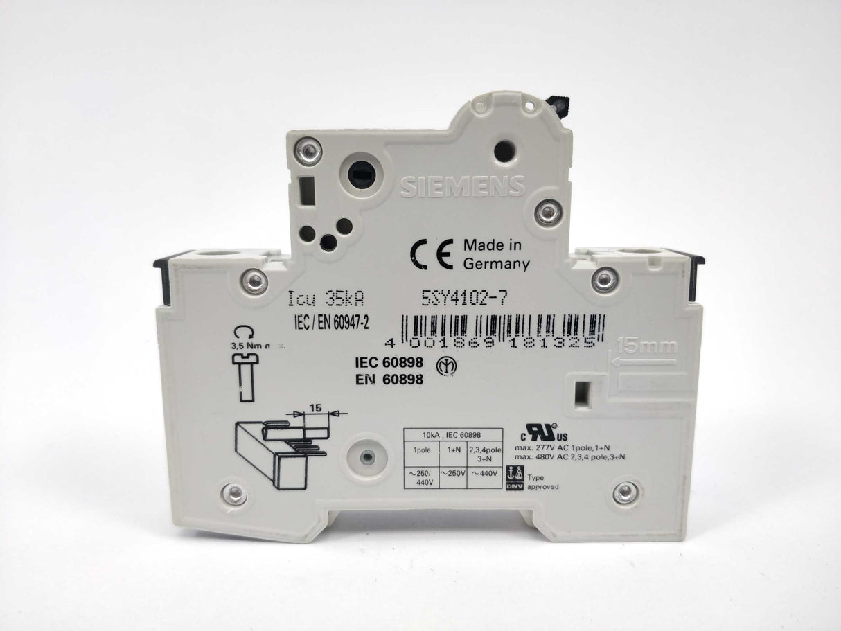Siemens 5SY4102-7 Miniature circuit breaker