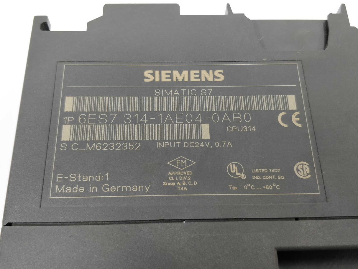 Siemens 6ES7314-1AE04-0AB0 SIMATIC S7-300, CPU 314