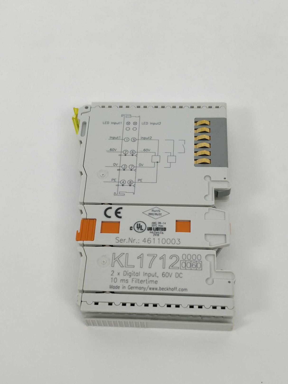 Beckhoff KL1712 2 x digital input 60VDC 10ms filtertime