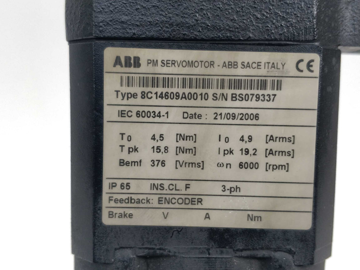 ABB 8C14609A0010 Servo Motor 3-ph