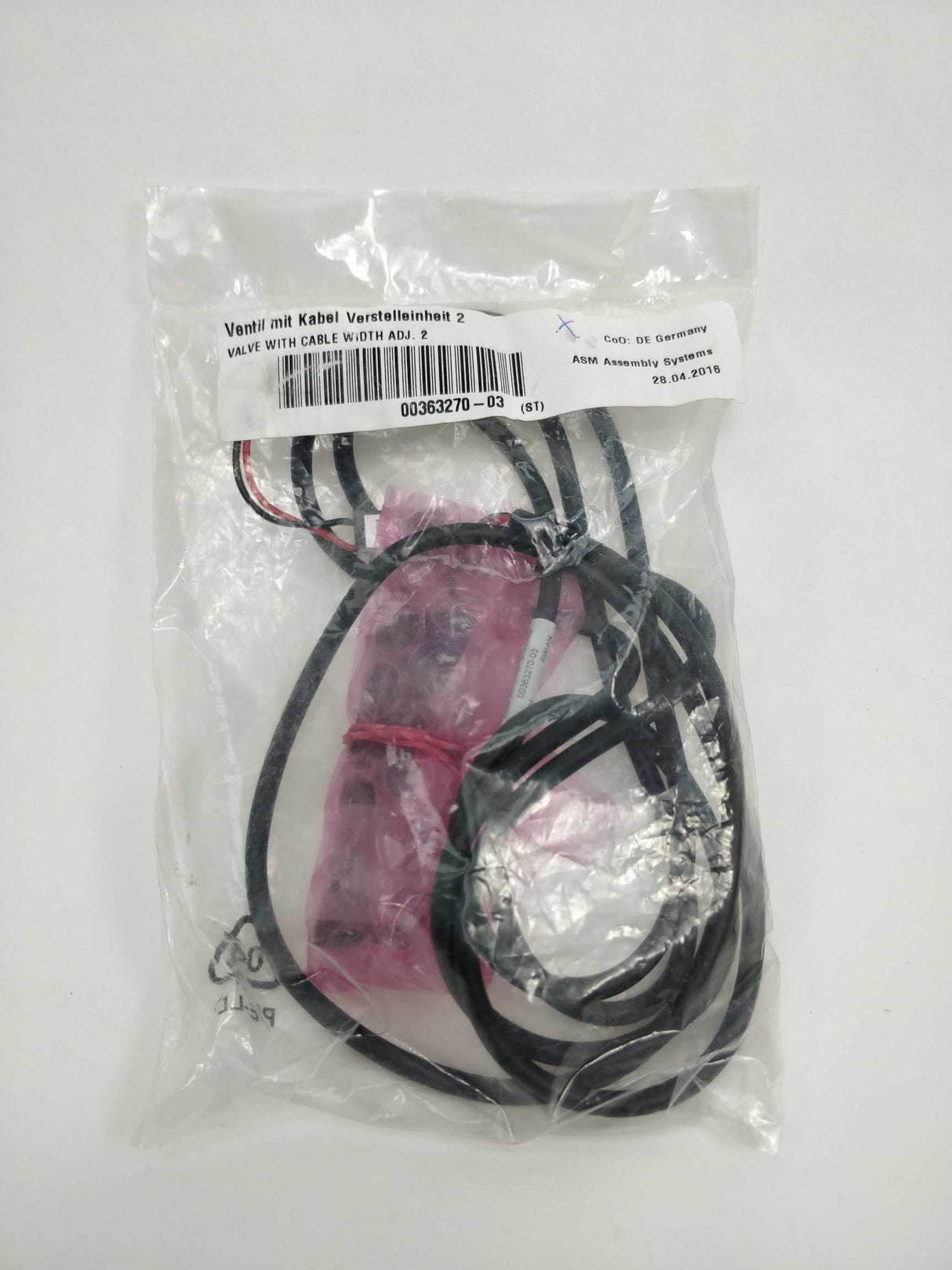 ASM Assembly Systems 00363270-03 VALVE W/CABLE