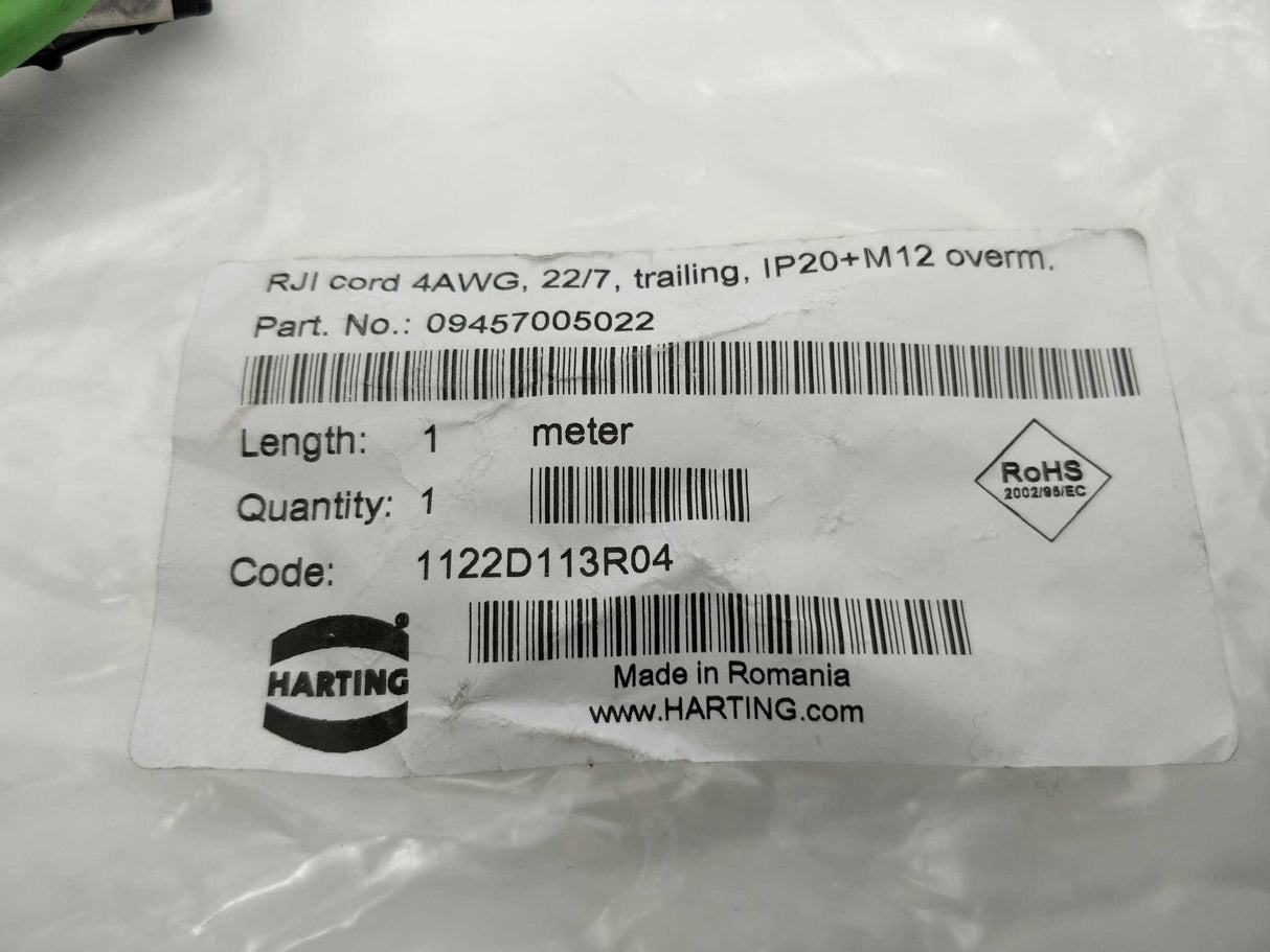 Harting 09457005022 RJI cord 4AWG, 22/7 IP20+M12