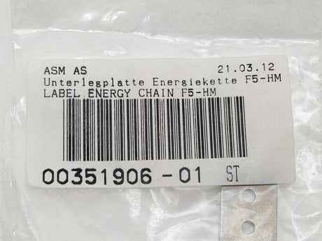 Siemens/ASM AS 00351906-01 Label Energy Chain F5-HM