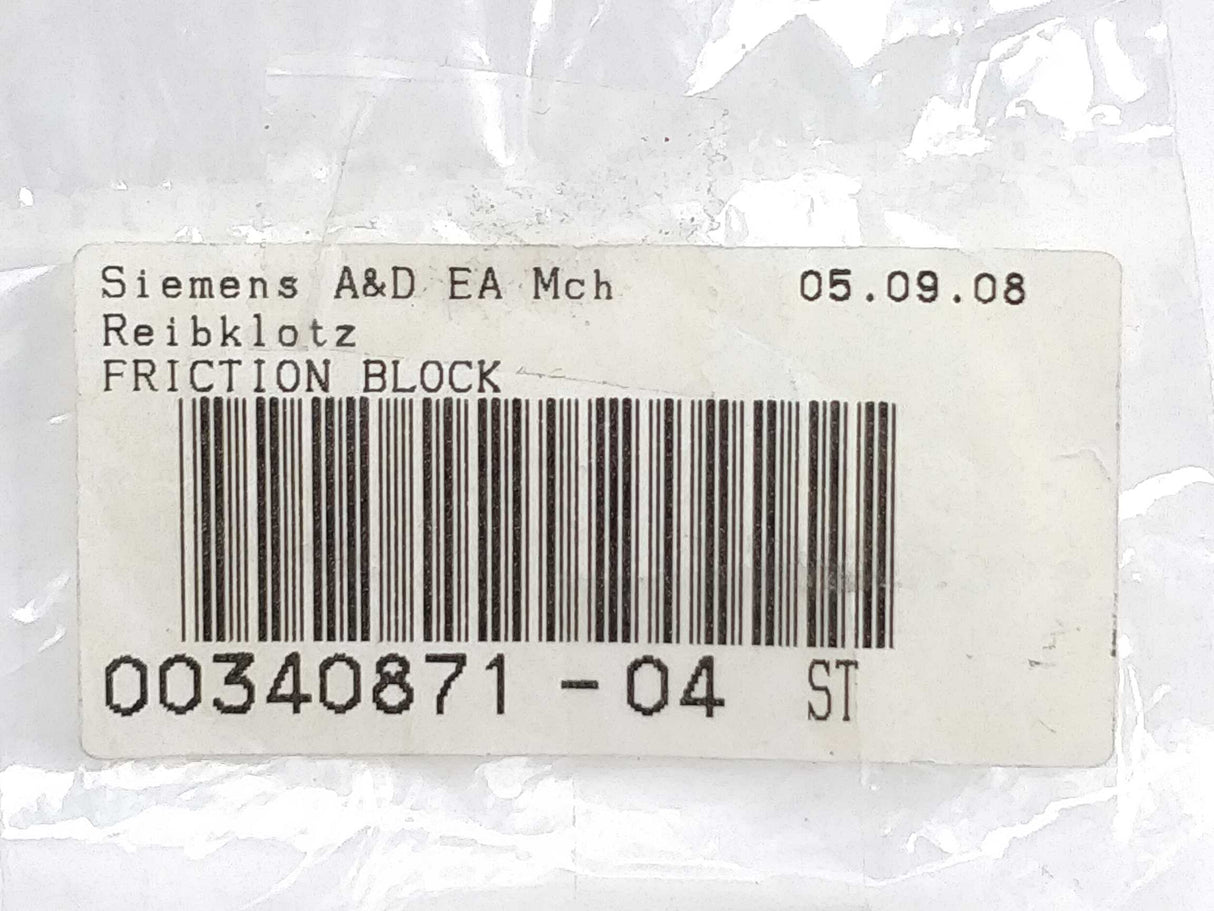 Siemens A&D EA MCH 00340871-04 Friction Block