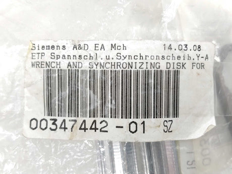 Siemens A&D EA MCH 00347442-01 Wrench and Syncronizing Disk